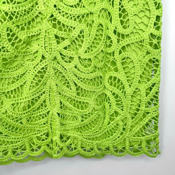 Lilly Pulitzer Siesta Shift Dress Sz 10 Matcha Green Knit Battenburg Lace NWT - Picture 10 of 16